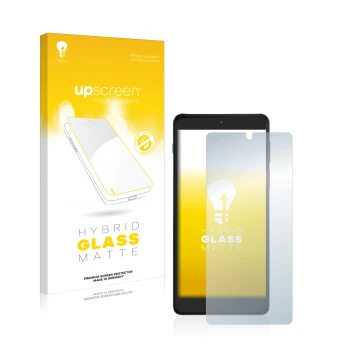 Parte frontale di una confezione del prodotto con il logo del marchio upscreen. Accanto è raffigurato il dispositivo Motorola 