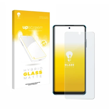 Parte frontale di una confezione del prodotto con il logo del marchio upscreen. Accanto è raffigurato il dispositivo ZTE Blade