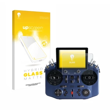 Parte frontale di una confezione del prodotto con il logo del marchio upscreen. Accanto è raffigurato il dispositivo FrSky Tan