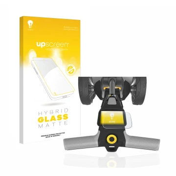 Parte frontale di una confezione del prodotto con il logo del marchio upscreen. Accanto è raffigurato il dispositivo PowaKaddy