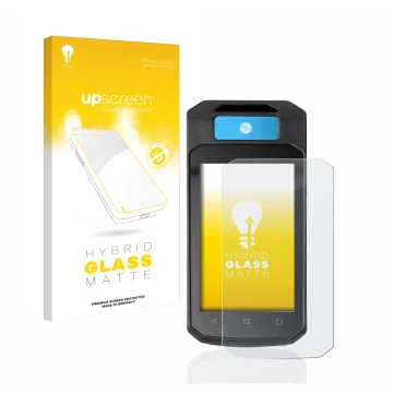 Parte frontale di una confezione del prodotto con il logo del marchio upscreen. Accanto è raffigurato il dispositivo Accu-Chek