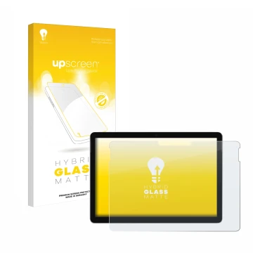 Parte frontale di una confezione del prodotto con il logo del marchio upscreen. Accanto è raffigurato il dispositivo Microsoft