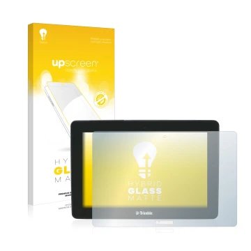 Parte frontale di una confezione del prodotto con il logo del marchio upscreen. Accanto è raffigurato il dispositivo Trimble G