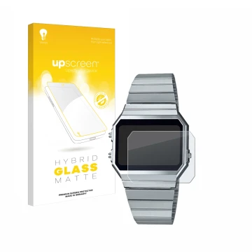 Parte frontale di una confezione del prodotto con il logo del marchio upscreen. Accanto è raffigurato il dispositivo Casio A70