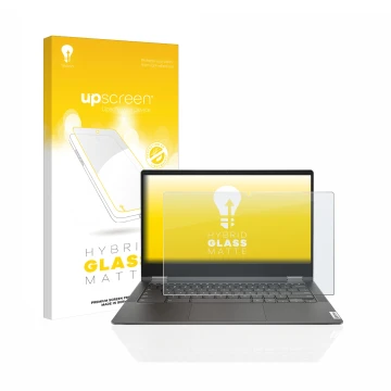 Parte frontale di una confezione del prodotto con il logo del marchio upscreen. Accanto è raffigurato il dispositivo Lenovo Id