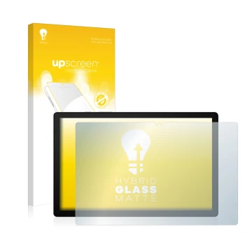 Parte frontale di una confezione del prodotto con il logo del marchio upscreen. Accanto è raffigurato il dispositivo Samsung G