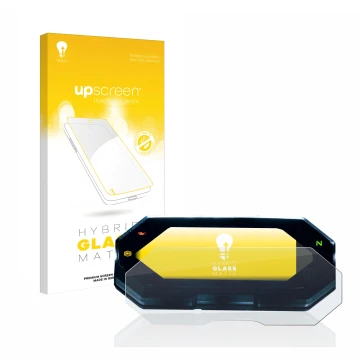 Parte frontale di una confezione del prodotto con il logo del marchio upscreen. Accanto è raffigurato il dispositivo Yamaha MT