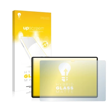 Parte frontale di una confezione del prodotto con il logo del marchio upscreen. Accanto è raffigurato il dispositivo Samsung G