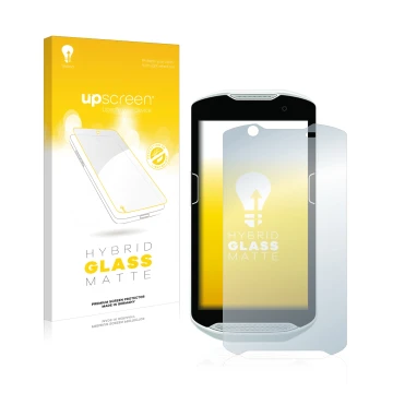 Parte frontale di una confezione del prodotto con il logo del marchio upscreen. Accanto è raffigurato il dispositivo Zebra TC5