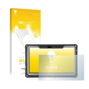 Parte frontale di una confezione del prodotto con il logo del marchio upscreen. Accanto è raffigurato il dispositivo Getac F11