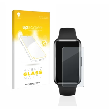 Parte frontale di una confezione del prodotto con il logo del marchio upscreen. Accanto è raffigurato il dispositivo Huawei Ba