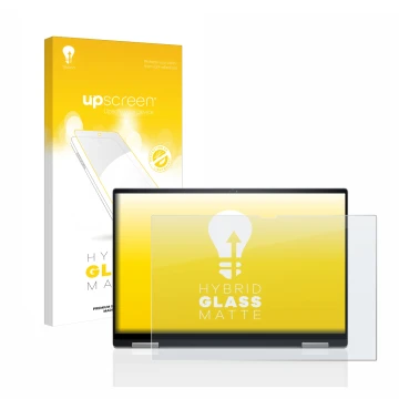 Parte frontale di una confezione del prodotto con il logo del marchio upscreen. Accanto è raffigurato il dispositivo Dell Insp