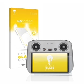 Parte frontale di una confezione del prodotto con il logo del marchio upscreen. Accanto è raffigurato il dispositivo DJI RC Co