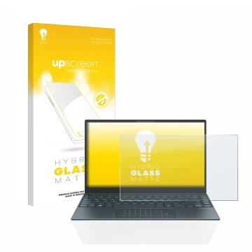 Parte frontale di una confezione del prodotto con il logo del marchio upscreen. Accanto è raffigurato il dispositivo ASUS ZenB