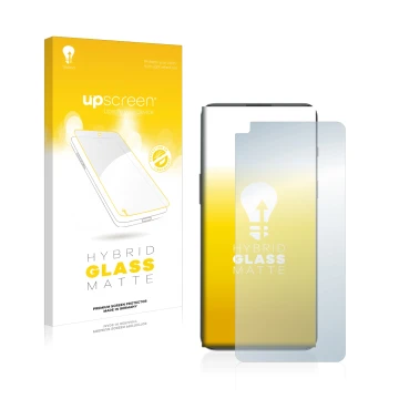 Parte frontale di una confezione del prodotto con il logo del marchio upscreen. Accanto è raffigurato il dispositivo OnePlus N