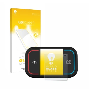 Parte frontale di una confezione del prodotto con il logo del marchio upscreen. Accanto è raffigurato il dispositivo Saphe Dri