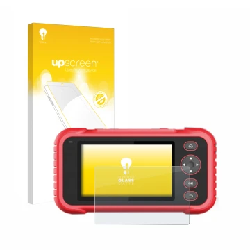 Parte frontale di una confezione del prodotto con il logo del marchio upscreen. Accanto è raffigurato il dispositivo Launch CR