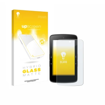 Parte frontale di una confezione del prodotto con il logo del marchio upscreen. Accanto è raffigurato il dispositivo Bryton Ri