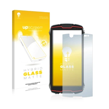 Parte frontale di una confezione del prodotto con il logo del marchio upscreen. Accanto è raffigurato il dispositivo Cubot Kin