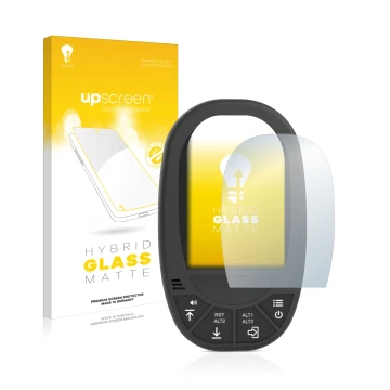 Parte frontale di una confezione del prodotto con il logo del marchio upscreen. Accanto è raffigurato il dispositivo Flymaster