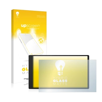 Parte frontale di una confezione del prodotto con il logo del marchio upscreen. Accanto è raffigurato il dispositivo Garmin Ca