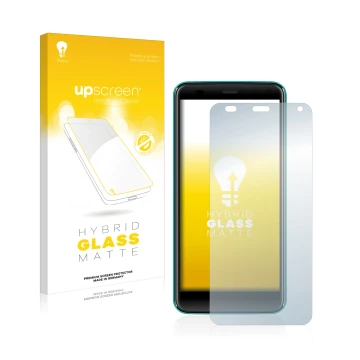 Parte frontale di una confezione del prodotto con il logo del marchio upscreen. Accanto è raffigurato il dispositivo Logicom L