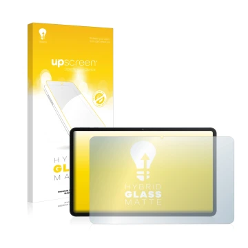 Parte frontale di una confezione del prodotto con il logo del marchio upscreen. Accanto è raffigurato il dispositivo Honor Pad