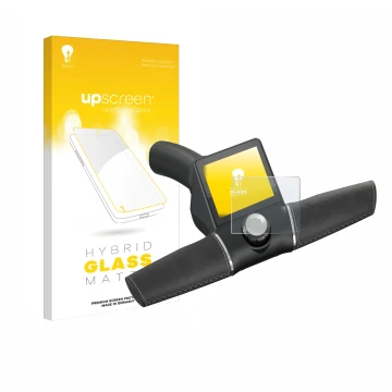 Parte frontale di una confezione del prodotto con il logo del marchio upscreen. Accanto è raffigurato il dispositivo Motocaddy