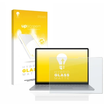 Parte frontale di una confezione del prodotto con il logo del marchio upscreen. Accanto è raffigurato il dispositivo Microsoft