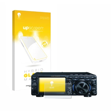 Parte frontale di una confezione del prodotto con il logo del marchio upscreen. Accanto è raffigurato il dispositivo Yaesu FT-