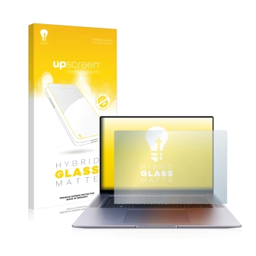 Parte frontale di una confezione del prodotto con il logo del marchio upscreen. Accanto è raffigurato il dispositivo Huawei Ma