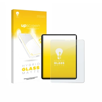 Parte frontale di una confezione del prodotto con il logo del marchio upscreen. Accanto è raffigurato il dispositivo Apple iPa