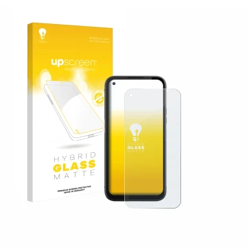 Parte frontale di una confezione del prodotto con il logo del marchio upscreen. Accanto è raffigurato il dispositivo Gigaset G