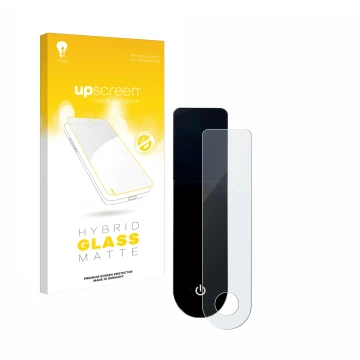 Parte frontale di una confezione del prodotto con il logo del marchio upscreen. Accanto è raffigurato il dispositivo Xiaomi Mi