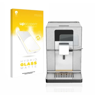 Parte frontale di una confezione del prodotto con il logo del marchio upscreen. Accanto è raffigurato il dispositivo Krups Int