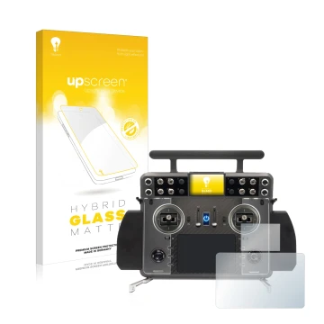 Parte frontale di una confezione del prodotto con il logo del marchio upscreen. Accanto è raffigurato il dispositivo FrSky Tan