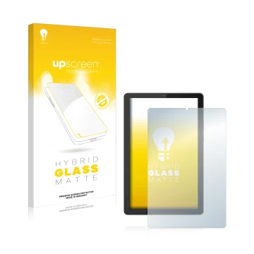 Parte frontale di una confezione del prodotto con il logo del marchio upscreen. Accanto è raffigurato il dispositivo Lenovo Ta