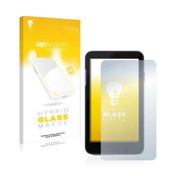 Parte frontale di una confezione del prodotto con il logo del marchio upscreen. Accanto è raffigurato il dispositivo Zettle Te