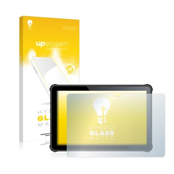 Parte frontale di una confezione del prodotto con il logo del marchio upscreen. Accanto è raffigurato il dispositivo Oukitel R