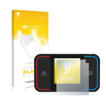 Parte frontale di una confezione del prodotto con il logo del marchio upscreen. Accanto è raffigurato il dispositivo Saphe Dri