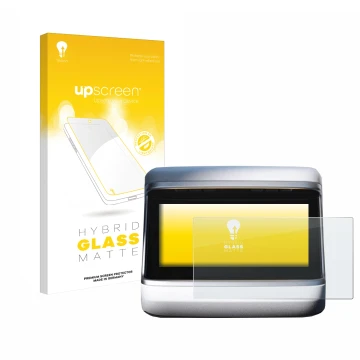 Parte frontale di una confezione del prodotto con il logo del marchio upscreen. Accanto è raffigurato il dispositivo Tesla Mod