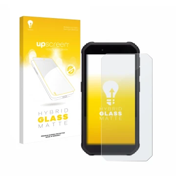 Parte frontale di una confezione del prodotto con il logo del marchio upscreen. Accanto è raffigurato il dispositivo SkyCaddie