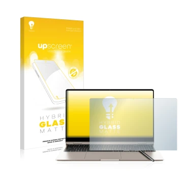 Parte frontale di una confezione del prodotto con il logo del marchio upscreen. Accanto è raffigurato il dispositivo Samsung G