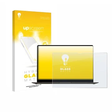 Parte frontale di una confezione del prodotto con il logo del marchio upscreen. Accanto è raffigurato il dispositivo Samsung G