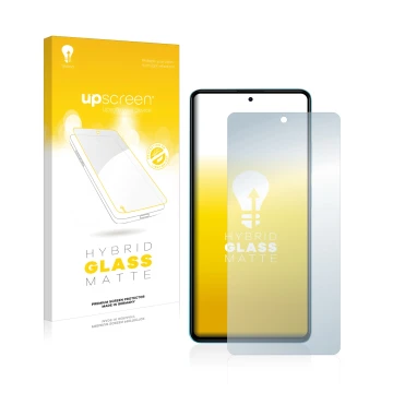 Parte frontale di una confezione del prodotto con il logo del marchio upscreen. Accanto è raffigurato il dispositivo Xiaomi Po