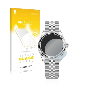 Parte frontale di una confezione del prodotto con il logo del marchio upscreen. Accanto è raffigurato il dispositivo Rolex Dat