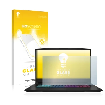 Parte frontale di una confezione del prodotto con il logo del marchio upscreen. Accanto è raffigurato il dispositivo MSI Katan