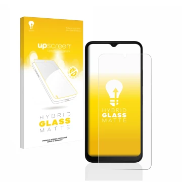 Parte frontale di una confezione del prodotto con il logo del marchio upscreen. Accanto è raffigurato il dispositivo Nokia C22