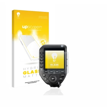 Parte frontale di una confezione del prodotto con il logo del marchio upscreen. Accanto è raffigurato il dispositivo Godox XPr