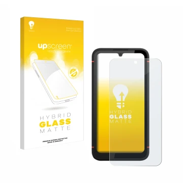 Parte frontale di una confezione del prodotto con il logo del marchio upscreen. Accanto è raffigurato il dispositivo Gigaset G